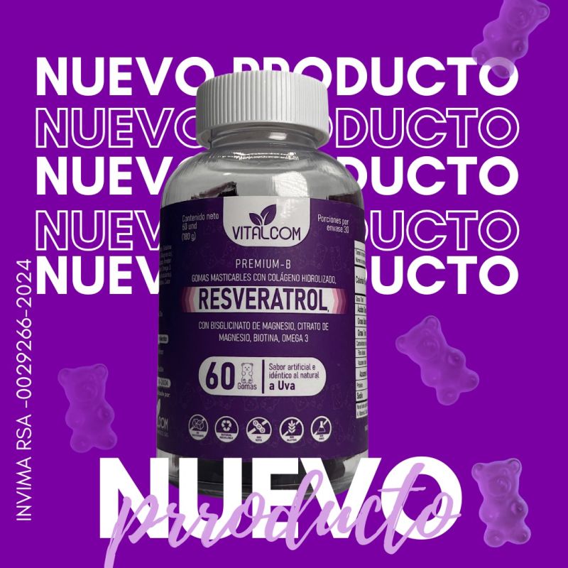 Comprar Gomas Resveratrol Vitalcom X60 en Electroshopy